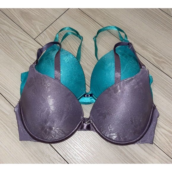 Lot 2 Lily of France 2131101 Extreme Ego Boost Push Up Bras Padded UW Womens 34C - Picture 2 of 6